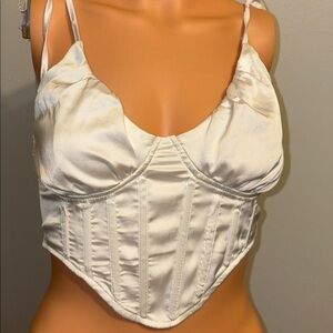 Missguided White Satin Crop Top